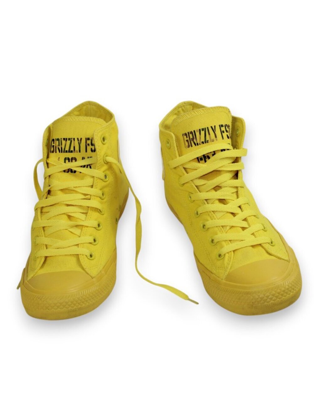 Converse All Star Chuck Taylor Aurora Yellow Custom Canvas Lace Up High Tops - Picture 8 of 12
